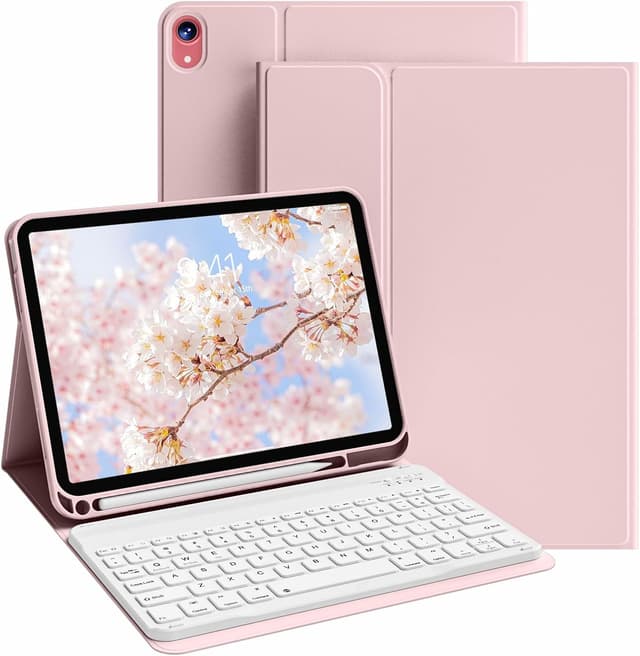 Detalle de Zoyu Keyboard Case for iPad 11th Gen A16 11.0” Light Pink ⌨
