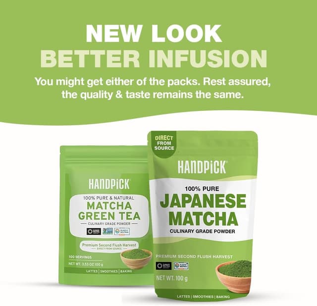 Detalle 1 de HANDPICK Té Verde Matcha Japonés 100g 🍵 Calidad Culinaria