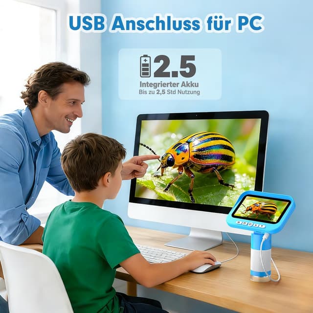 Thumbnail 6 de FINIBO Digitales Mikroskop 1000X 4,3 Zoll