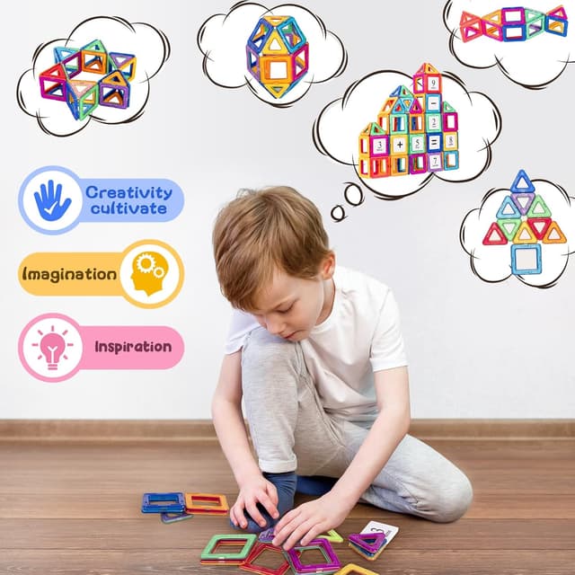 Thumbnail 2 de aaczly Bloques Magnéticos 74 Piezas - Diversión Educativa 🎉