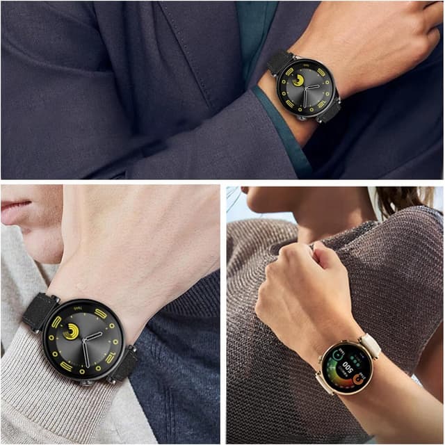 Detalle 2 de Bracelet cuir 18 mm pour Huawei Watch GT6/GT5/GT4 41 mm (remplacement) avec boucle inox