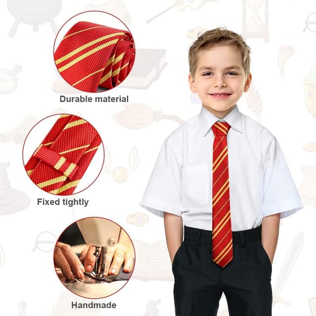 Detalle de Aomig Zauberer-Krawatte Kostüm für Kinder – gestreifte Cosplay-Krawatte für Fasching, Karneval & Halloween