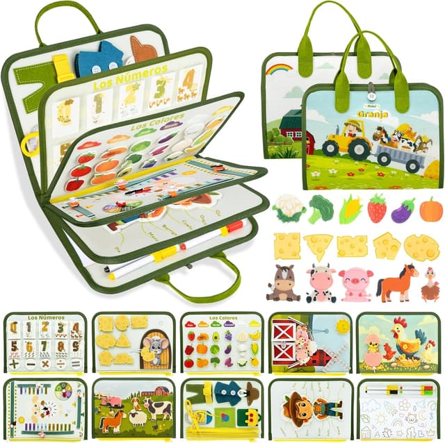 Imagen de Busy Board Granja 10 en 1 Montessori en OfertitasTOP