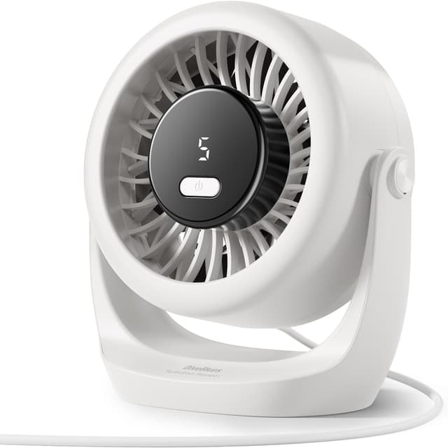 Detalle de Diveblues TurboBreeze Portable Turbo Desk Fan (5”) – USB-powered with 5 speeds, LED display & 360° tilt