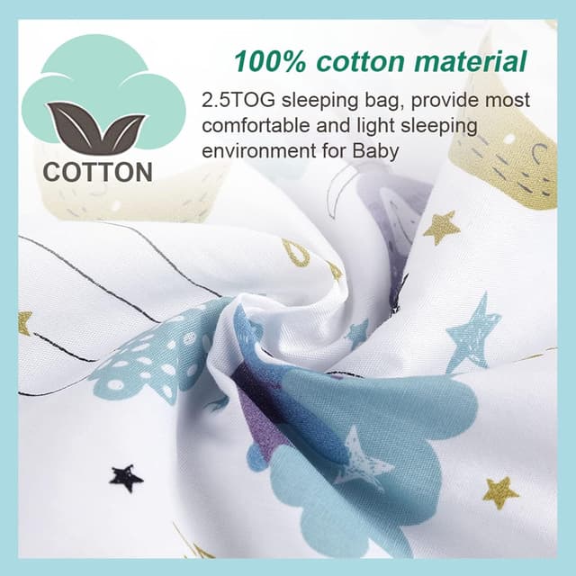 Thumbnail 6 de Lictin Baby Sleep Bag 1.0 Tog Cotton (Sleeveless) with Adjustable Length, 18–36M