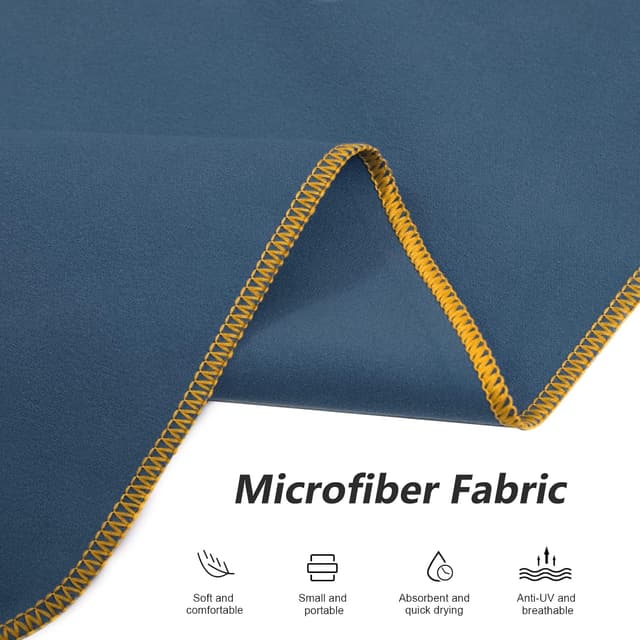 Detalle de MOKANI Changing Robe Microfiber Towel Poncho with Hood (Dark Blue) – quick-dry changing poncho towel