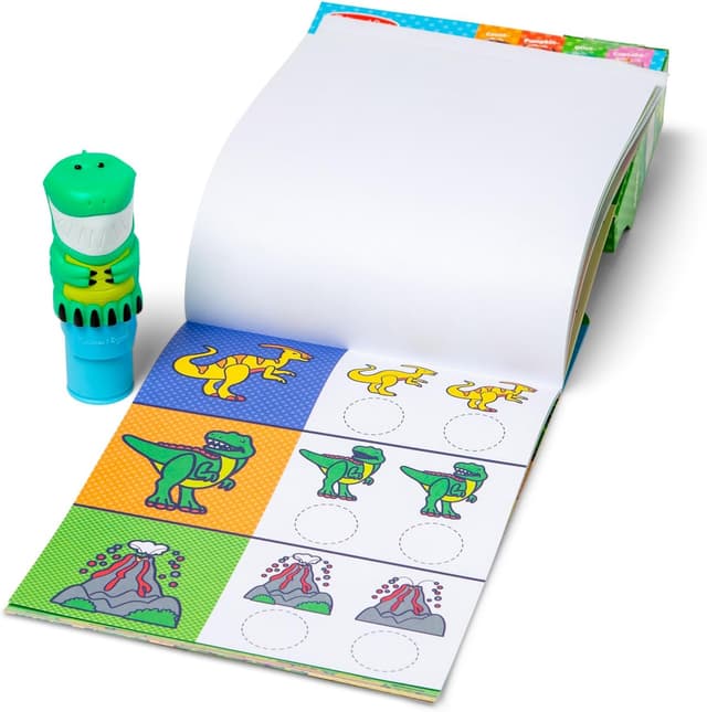 Detalle de Melissa & Doug Sticker WOW! Pacchetto Dinosauri con timbratore, blocco attività e 500 adesivi