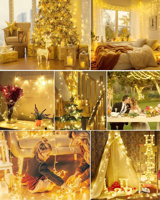 Thumbnail 6 de LED Lichterkette für außen, 20 m mit 200 LEDs, Fernbedienung, Timer & Merkfunktion (warmweiß, IP65)