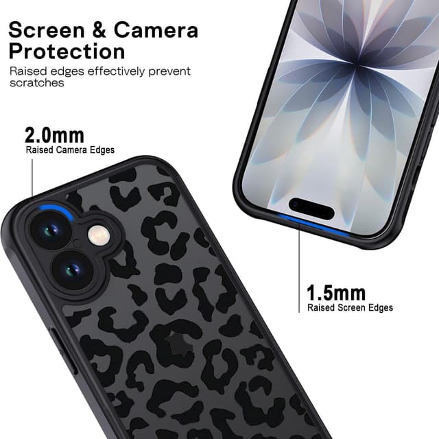 Detalle de XTCASE Cover per iPhone 17 Leopardata: TPU morbido, retro opaco e protezione antiurto