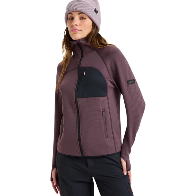 Detalle de Roxy Soaring Heights: sudadera técnica de mujer para capa intermedia
