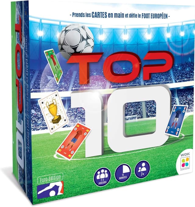 Detalle de Jeu de Cartes Football Top 10 WDK : Top 10 pays, duels rapides et cartes spéciales