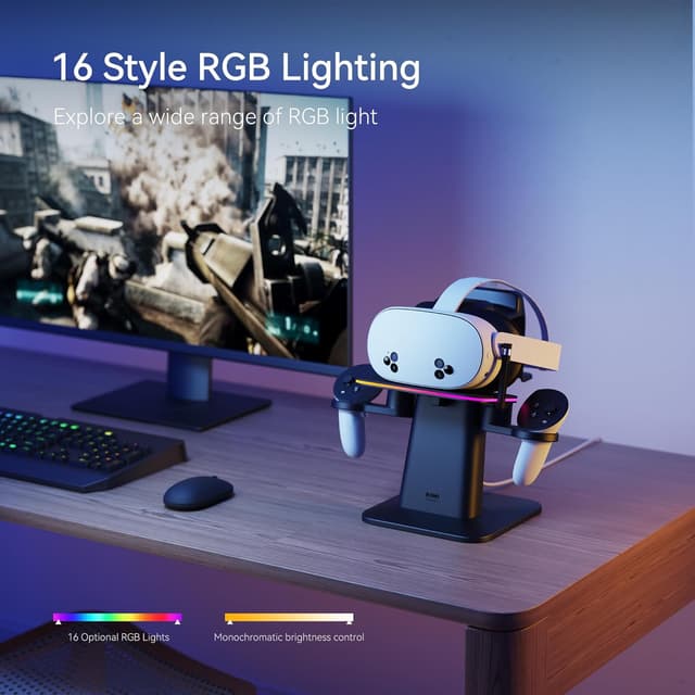 Detalle de Station de charge KIWI design pour Meta Quest 3S / Quest 3 / Quest 2 / Quest Pro