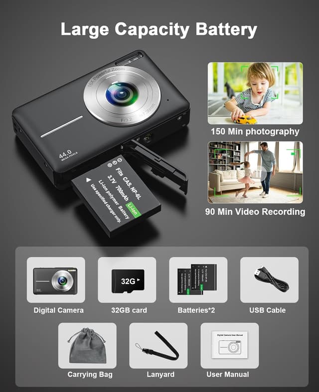 Thumbnail 6 de Cámara de fotos digital 1080P 44 MP