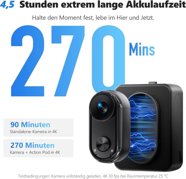 Detalle 1 de 4K-Bodycam Vlogging-Kamera mit 64 GB