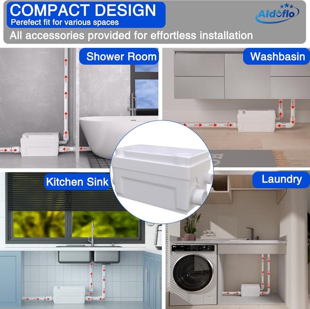 Detalle de AidoFLO 400W macerator pump for sinks, basins, showers & baths