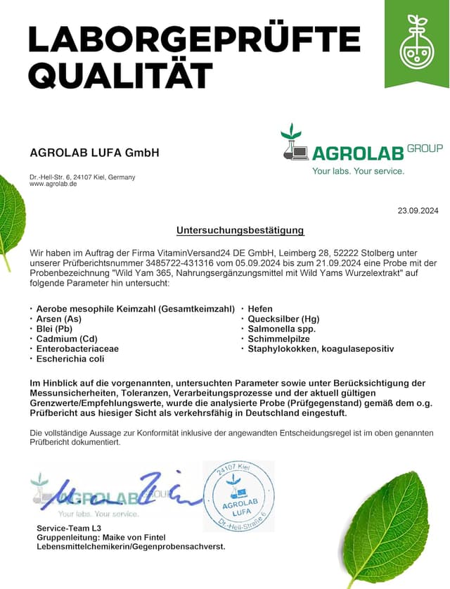 Detalle 2 de Wild Yam Wurzel Extrakt – 240 Kapseln – 880 mg Extrakt täglich (176 mg Diosgenin) – vegan, laborgeprüft