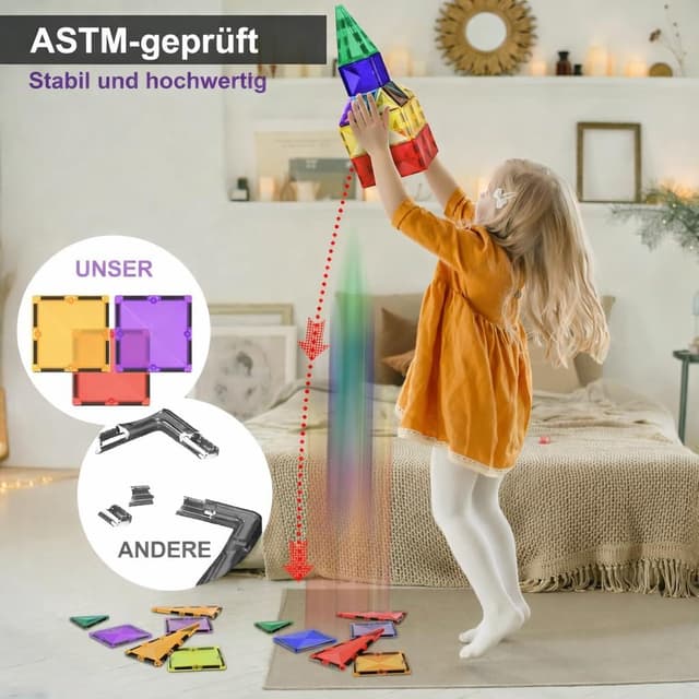 Thumbnail 5 de Desire Deluxe Magnetische Kachel-Bausteine 57 Teile đź§©