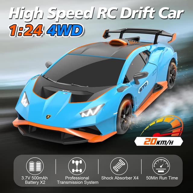 Thumbnail 1 de YONCHER Lamborghini 1:24 RC Drift Auto Blau