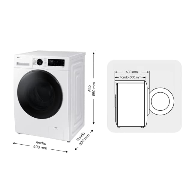 Detalle 2 de Samsung WD90DG5B15BEEC lavadora secadora 9 kg