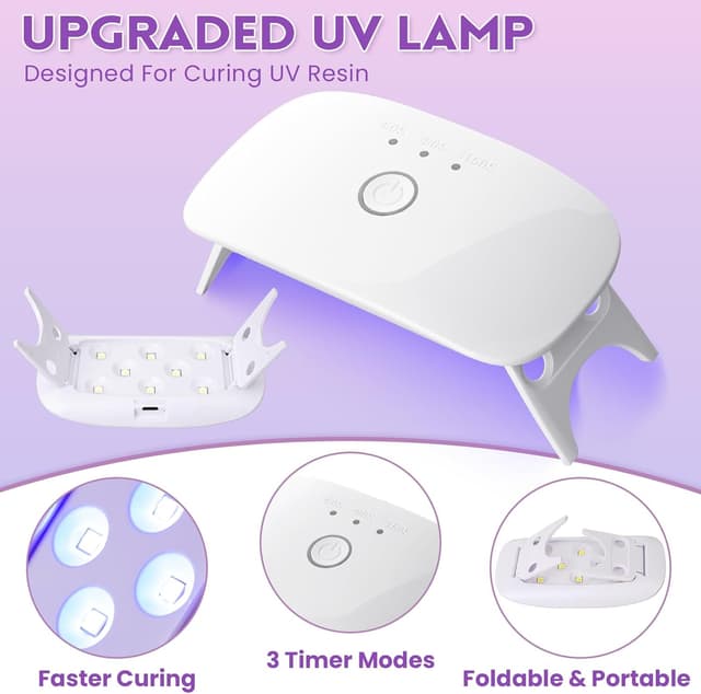 Thumbnail 5 de LET'S RESIN UV Resin Kit with Lamp 153Pcs Jewelry Making Kit 💎🎨