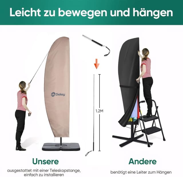 Thumbnail 4 de Sekey Custodia per Ombrello a Lampione 280×30/81/46 cm