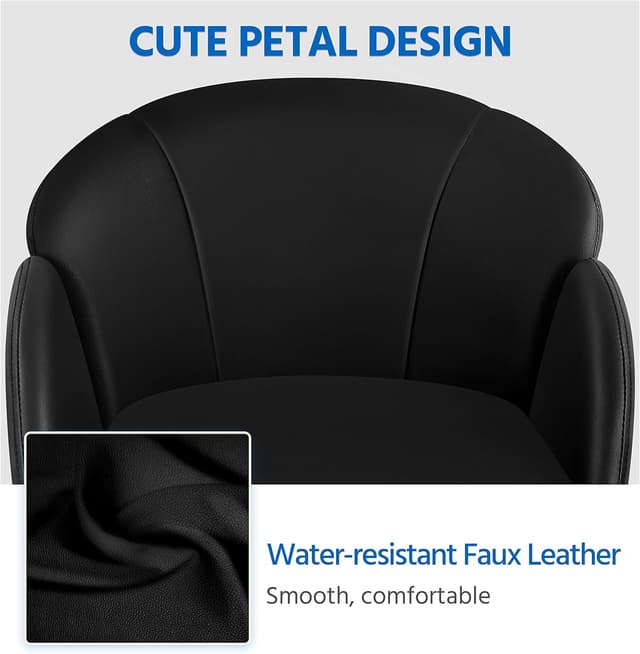 Detalle de Yaheetech sedia ufficio poltroncina reclinabile in finta pelle/velluto, altezza regolabile con ruote e seduta girevole a 360° (fino a 136 kg)