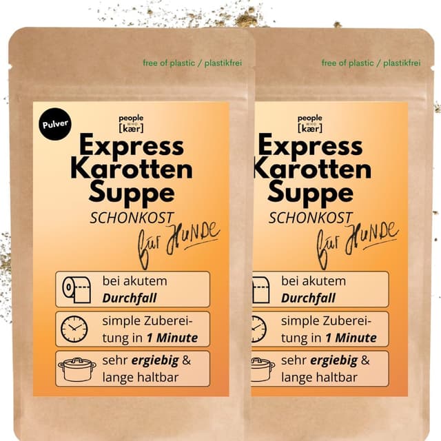 Detalle de people who kaer Morosche-Karottensuppe für Hunde (2×200 g) als Pulver – bis zu 5 l
