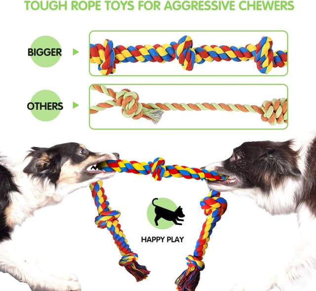 Detalle de SHARLOVY Tough Chew Rope Toys 9 Pack