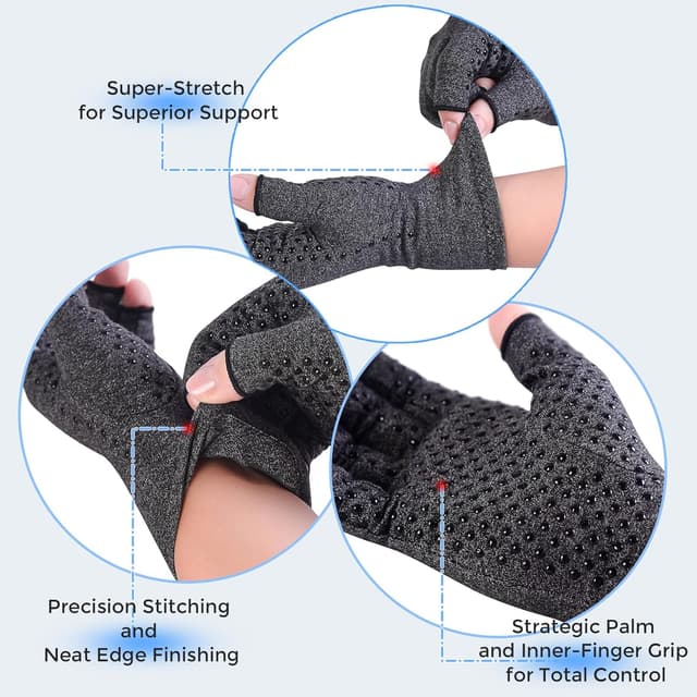 Detalle 2 de Donfri Arthritis Gloves Fingerless Compression M