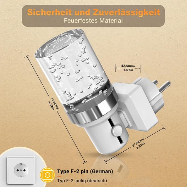 Detalle 2 de JandCase Nachtlicht Steckdose 3000K 0-100 LM