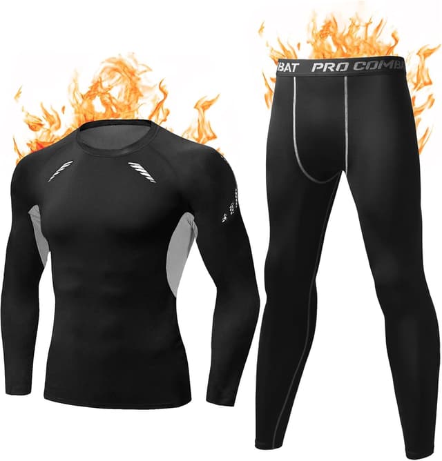 Detalle de Terecey intimo termico uomo invernale traspirante, felpato e compressione (set completo, taglie S–XXL)