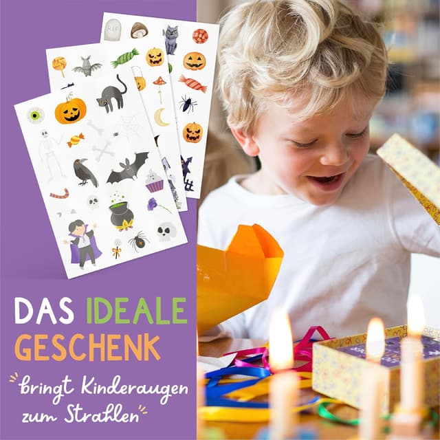 Detalle 2 de Famifidus 120 hautfreundliche Kindertattoos – Tattoo Kinder für Halloween, vegan & in Deutschland hergestellt