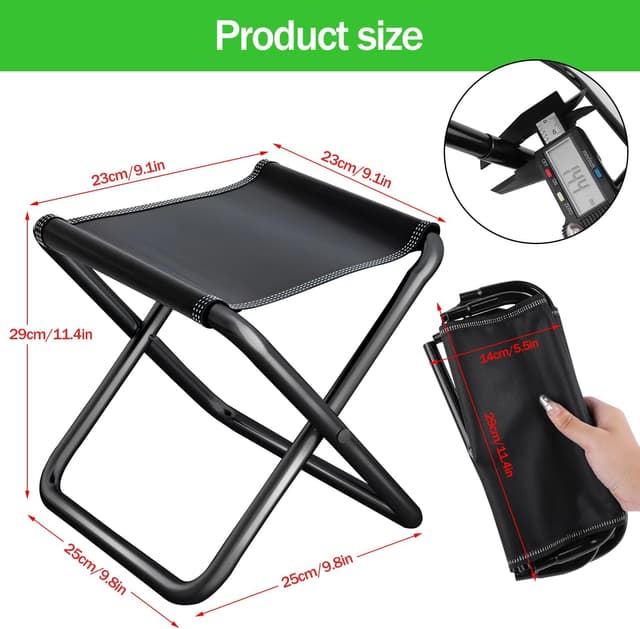 Detalle de Camping Klapphocker 32 cm Sitzhöhe