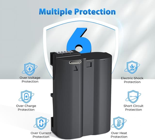 Detalle de LP EN-EL15C Battery 2-Pack (2600mAh) with USB-C Fast Charging for Nikon EN-EL15C