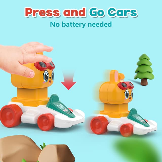 Thumbnail 4 de MOONTOY Bunny Toy Cars for 1 Year Olds