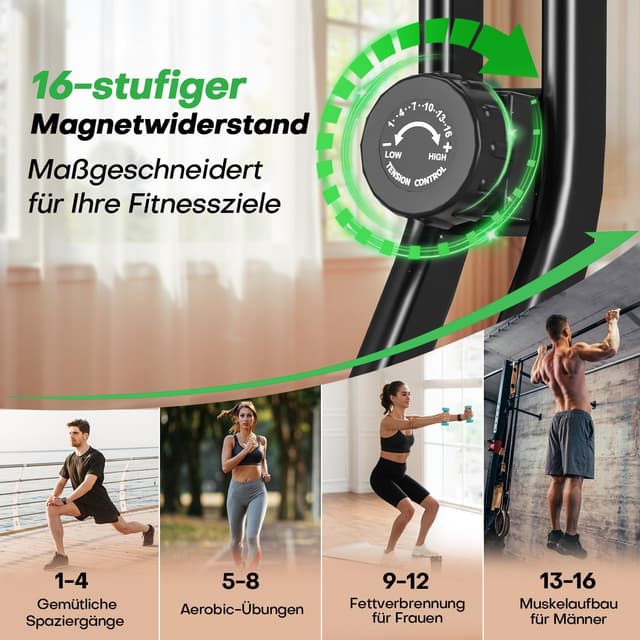 Thumbnail 1 de VANNECT Heimtrainer Fahrrad Klappbar mit 16 Stufen Magnetwiderstand