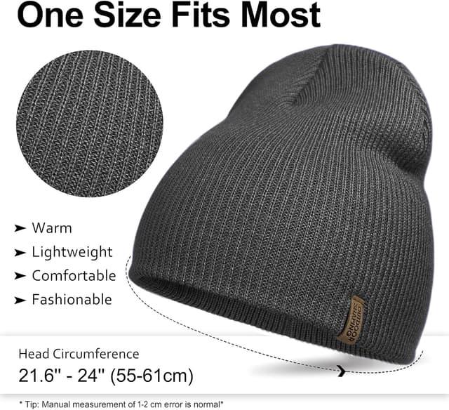 Detalle 2 de Outdoor Shaping Beanie-Mütze aus Strick – warme Wintermütze mit Leder-Patch, Umschlag und weichem Stretch