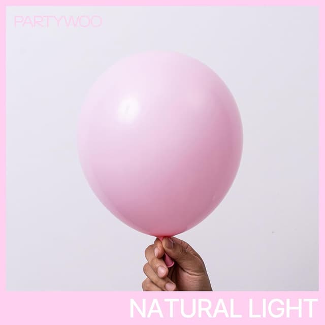 Detalle de PartyWoo Baby Pink Balloons 152-Piece Pastel Light Pink Latex Balloon Arch Kit (18, 12, 10, 5 inch)