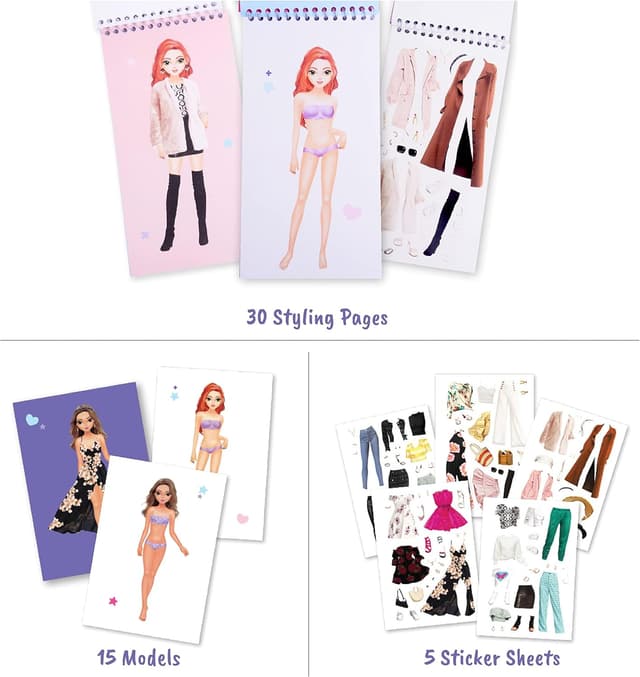 Detalle de BSCOOL Sticker Dress Up Kids Fashion Book