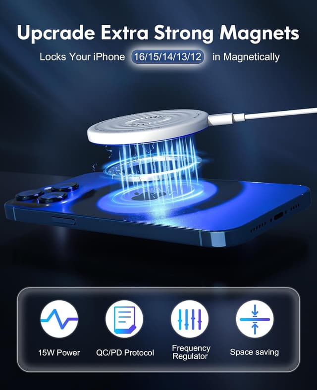 Detalle 2 de Mag-Safe Magnetic Wireless Charger 15W for iPhone
