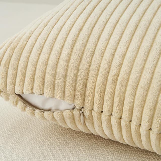 Thumbnail 1 de Topfinel Housses 45x45cm velours beige clair