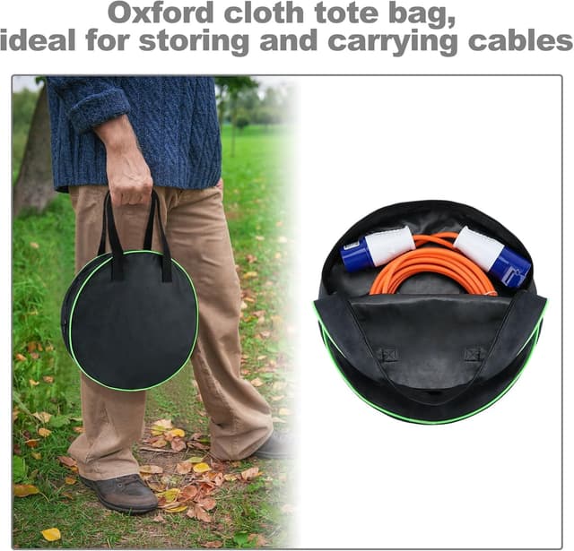 Detalle 2 de 10m Caravan Hook Up Cable (240V 16A) with 3-Pin Fly Lead Converter and Carrying Bag