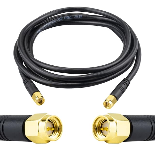 Detalle de Boobrie Upgraded 3M SMA Male to SMA Male RG58 Coaxial Patch Lead (low-loss, 50ohm)