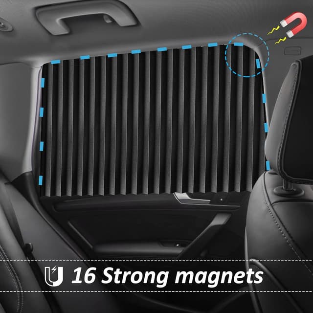 Detalle de XCBYT Magnetic Car Window Privacy Curtains (Set of 2) — 99% Light Blocking