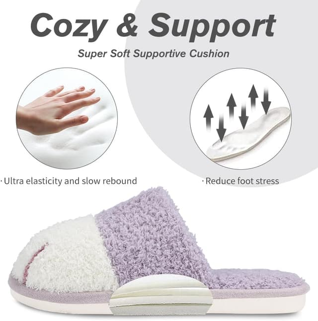 Detalle de GOEWY Winter Hausschuhe Damen mit Tiermotiv – warme, rutschfeste Plüsch-Pantoffeln für Indoor & Outdoor