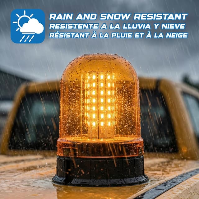 Detalle 1 de Ryme Automotive rotativo d’emergenza auto ambra LED SMD 12/24V (connessione accendino)