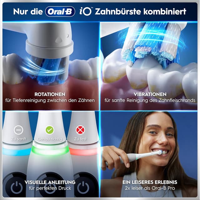 Thumbnail 4 de Oral‑B iO Series 6 Elektrische Zahnbürste mit 3 Aufsteckbürsten 🪥