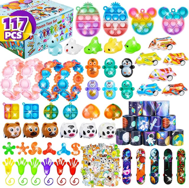 Detalle de OdiuK 117pcs Pop Fidget Toys Set for Party Favours, Classroom Rewards & Stress Relief