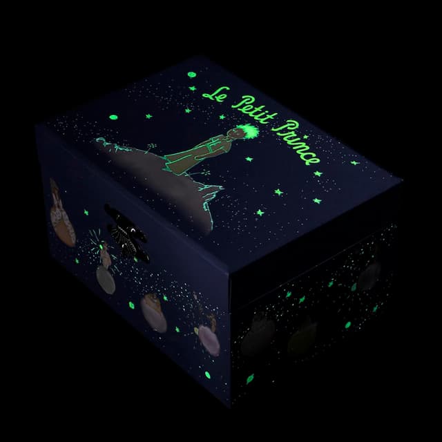 Detalle de Trousselier 6291230 Schmuckkästchen für Kinder „Der kleine Prinz“ – Spieluhr mit Musik, tanzender Figur & Nachtleuchten