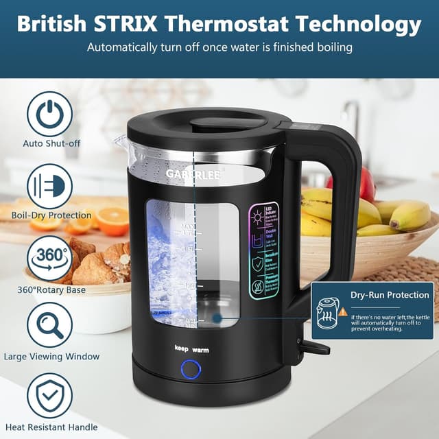 Thumbnail 5 de Aqualix Electric Kettle 1.7L 3000W with Keep Warm